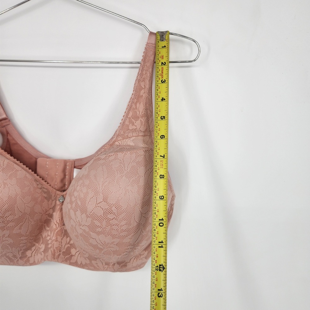 Breezies Wild Rose Lace Unlined Underwire Support Bra Pink 38DD - Picture 2 of 5